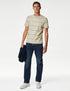 Pure Cotton Double Knit Striped T-Shirt